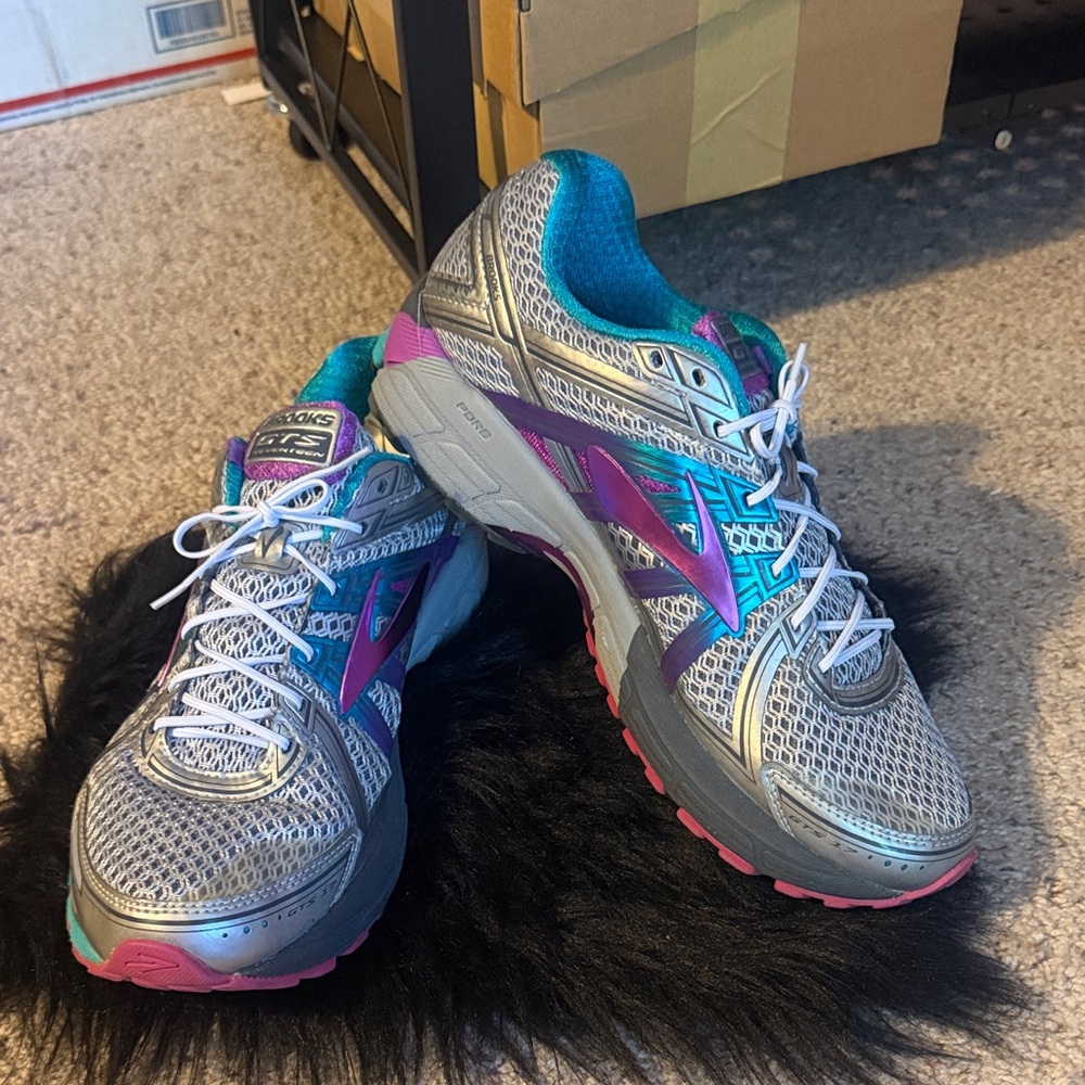 Brooks Silver Teal Purple Pink Women's Running Shoes